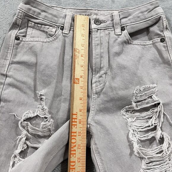 American Eagle Mom Jeans 2 X-Long Distressed High Rise - Picture 9 of 11